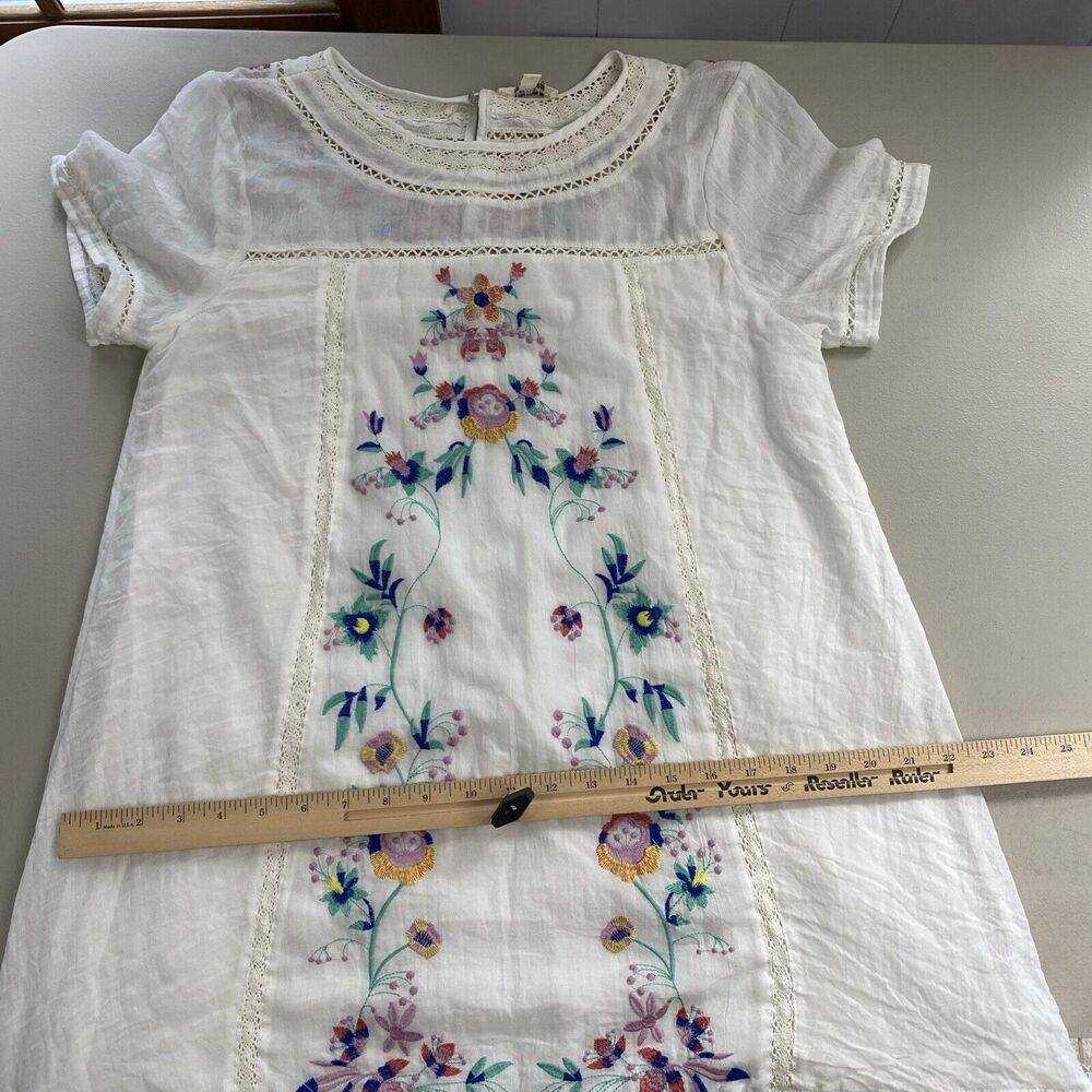 Umgee Tunic Top Women Small White Embroidered Floral Gauze Flowy Coquette Dainty - Picture 10 of 14